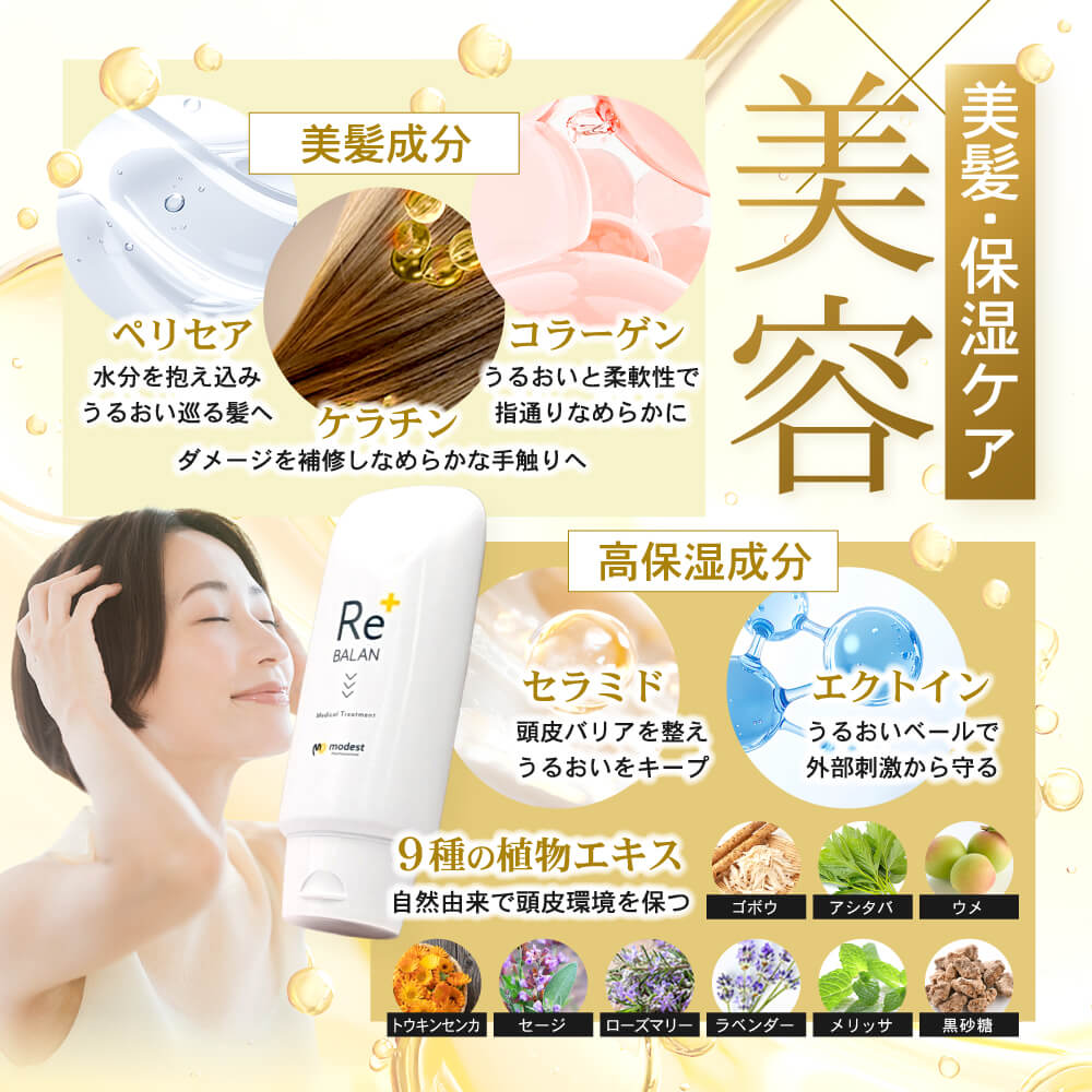 リバラントリートメント美髪成分・高保湿成分配合のイメージ画像